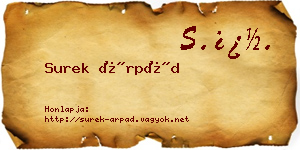 Surek Árpád névjegykártya